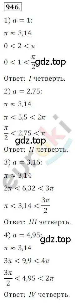 Решение 2. номер 946 (страница 280) гдз по алгебре 10 класс Колягин, Шабунин, учебник