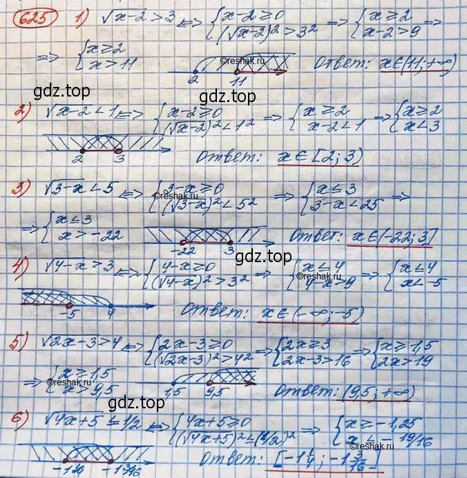 Решение 3. номер 625 (страница 213) гдз по алгебре 10 класс Колягин, Шабунин, учебник