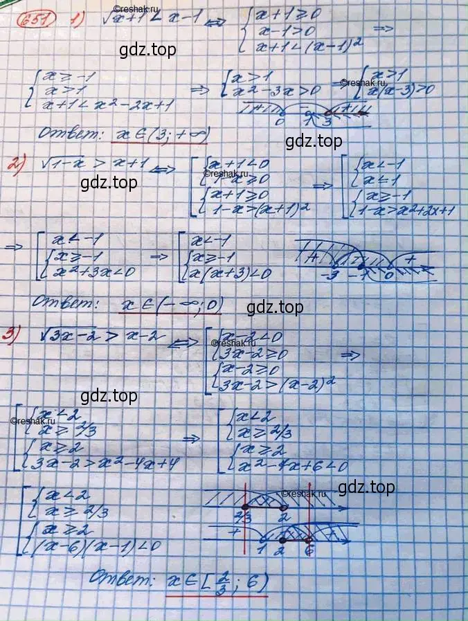 Решение 3. номер 651 (страница 215) гдз по алгебре 10 класс Колягин, Шабунин, учебник