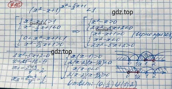 Решение 3. номер 716 (страница 233) гдз по алгебре 10 класс Колягин, Шабунин, учебник