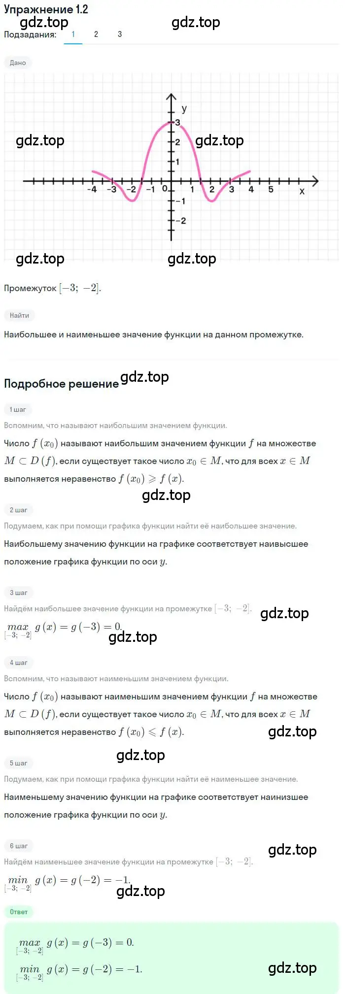 Решение номер 1.2 (страница 10) гдз по алгебре 10 класс Мерзляк, Номировский, учебник