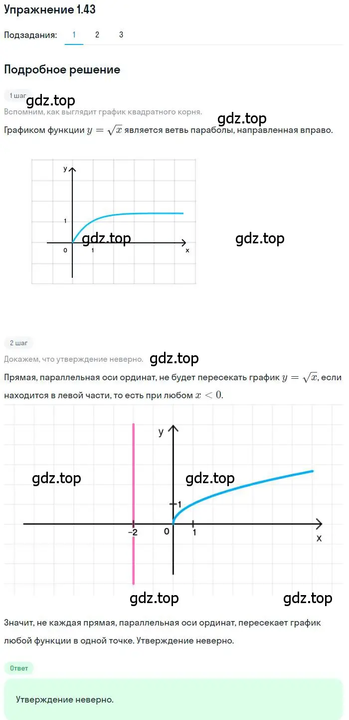 Решение номер 1.43 (страница 15) гдз по алгебре 10 класс Мерзляк, Номировский, учебник
