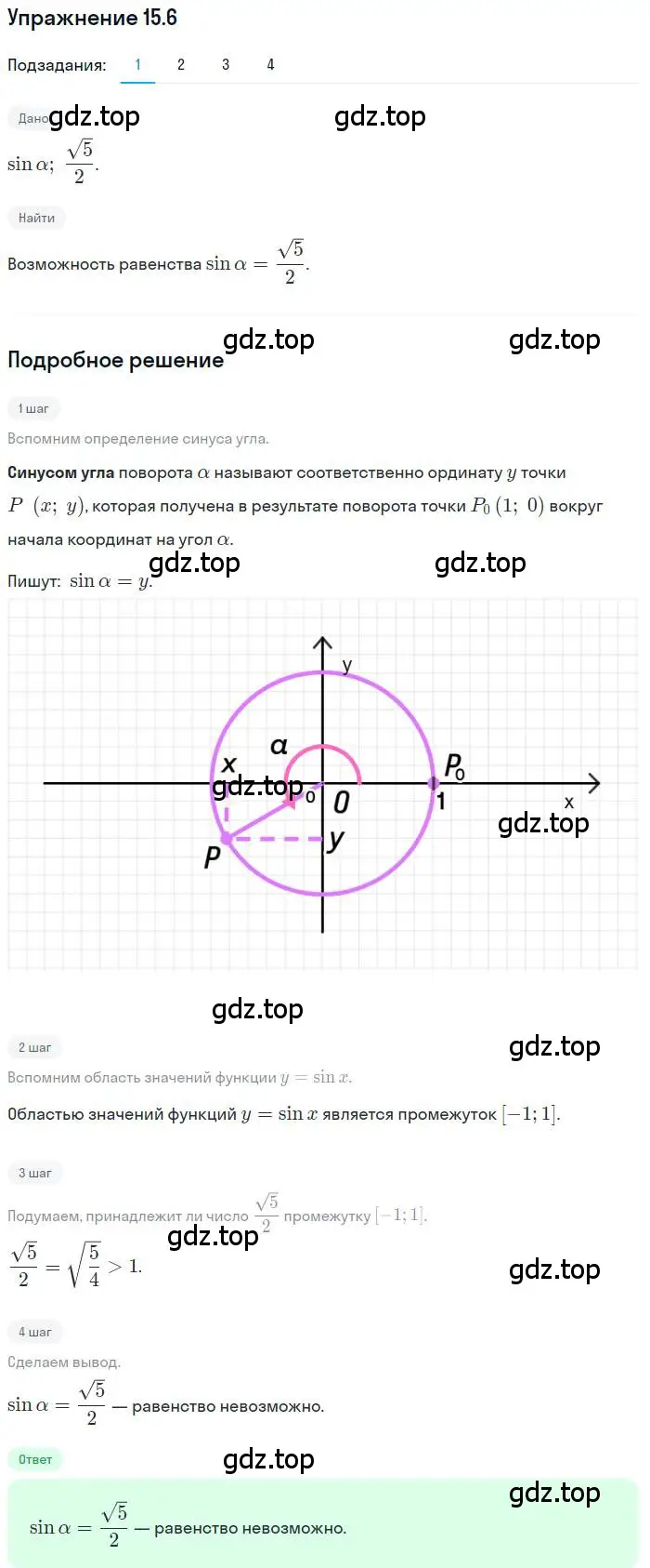 Решение номер 15.6 (страница 123) гдз по алгебре 10 класс Мерзляк, Номировский, учебник