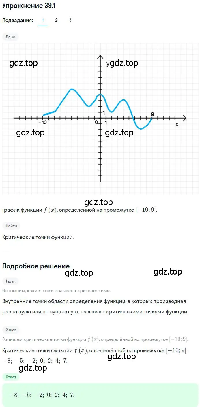 Решение номер 39.1 (страница 288) гдз по алгебре 10 класс Мерзляк, Номировский, учебник