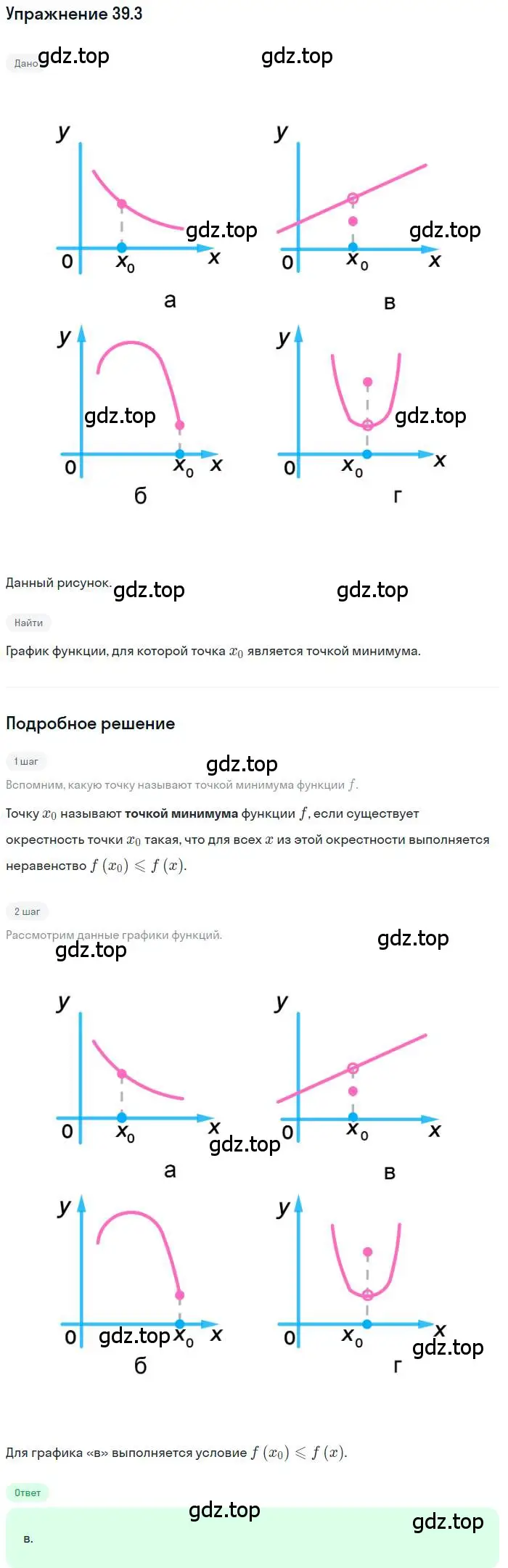 Решение номер 39.3 (страница 289) гдз по алгебре 10 класс Мерзляк, Номировский, учебник