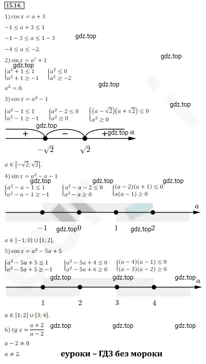 Решение 2. номер 15.14 (страница 123) гдз по алгебре 10 класс Мерзляк, Номировский, учебник
