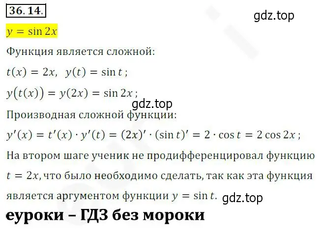 Решение 2. номер 36.14 (страница 268) гдз по алгебре 10 класс Мерзляк, Номировский, учебник