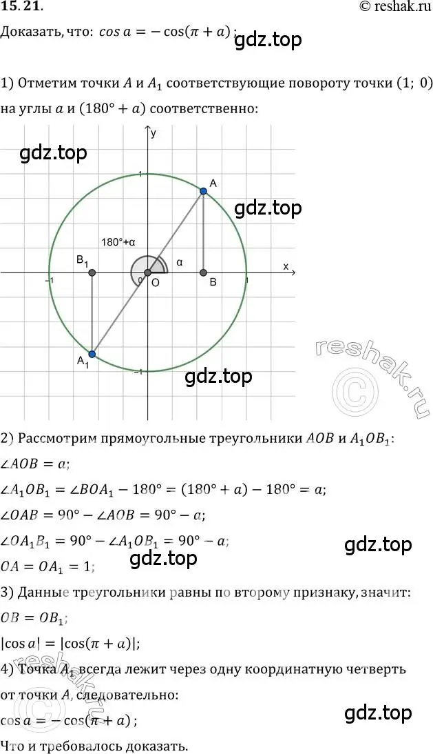 Решение 3. номер 15.21 (страница 124) гдз по алгебре 10 класс Мерзляк, Номировский, учебник