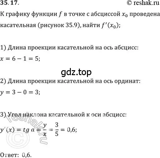 Решение 3. номер 35.17 (страница 260) гдз по алгебре 10 класс Мерзляк, Номировский, учебник