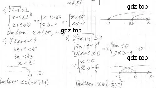 Решение 4. номер 8.31 (страница 69) гдз по алгебре 10 класс Мерзляк, Номировский, учебник