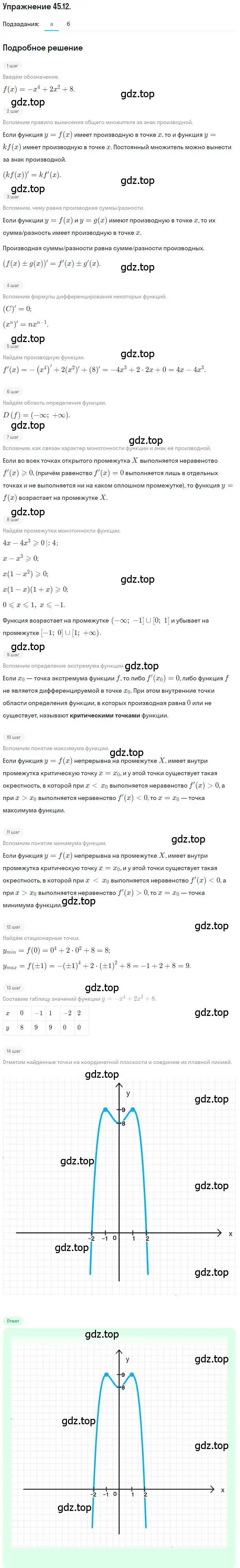 Решение номер 45.12 (страница 278) гдз по алгебре 10 класс Мордкович, Семенов, задачник 2 часть