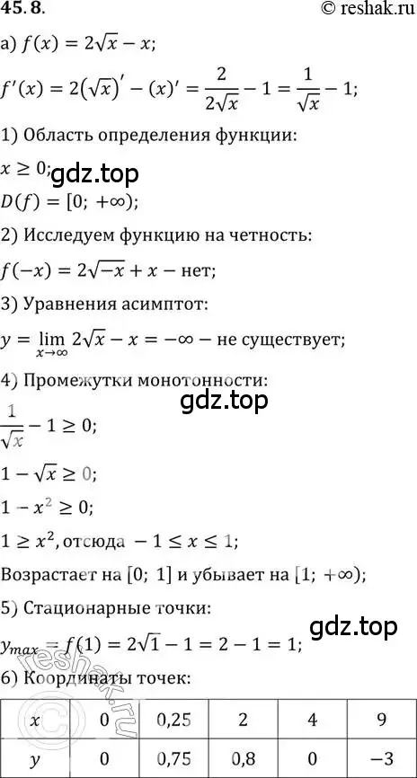 Решение 2. номер 45.8 (страница 278) гдз по алгебре 10 класс Мордкович, Семенов, задачник 2 часть