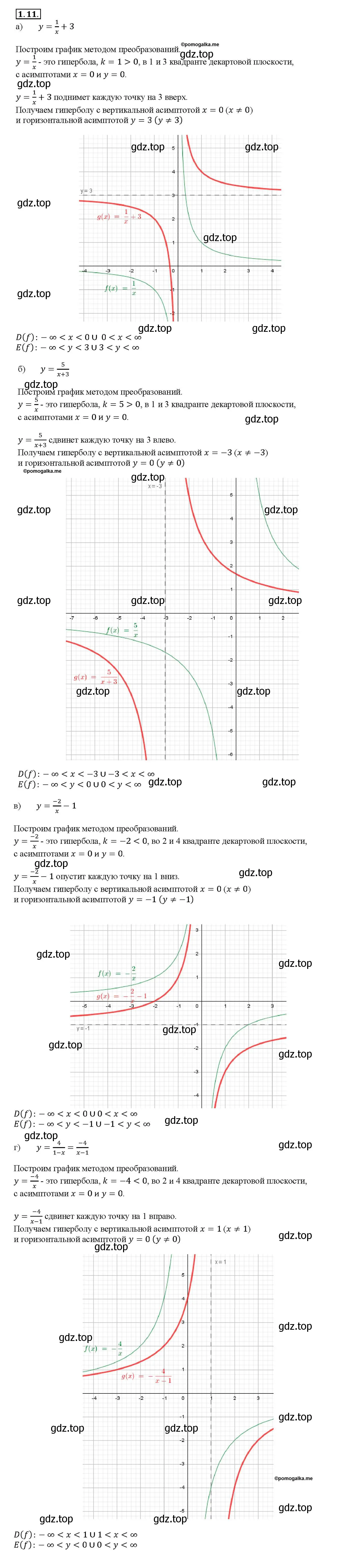 Решение номер 1.11 (страница 5) гдз по алгебре 10-11 класс Мордкович, Семенов, задачник