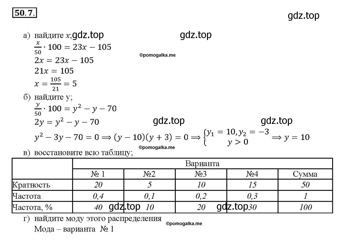 Решение номер 50.7 (страница 203) гдз по алгебре 10-11 класс Мордкович, Семенов, задачник
