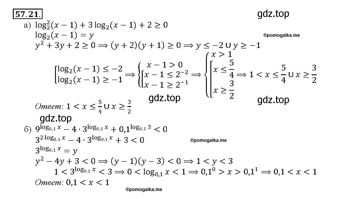 Решение номер 57.21 (страница 225) гдз по алгебре 10-11 класс Мордкович, Семенов, задачник