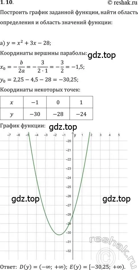 Решение 2. номер 1.10 (страница 5) гдз по алгебре 10-11 класс Мордкович, Семенов, задачник