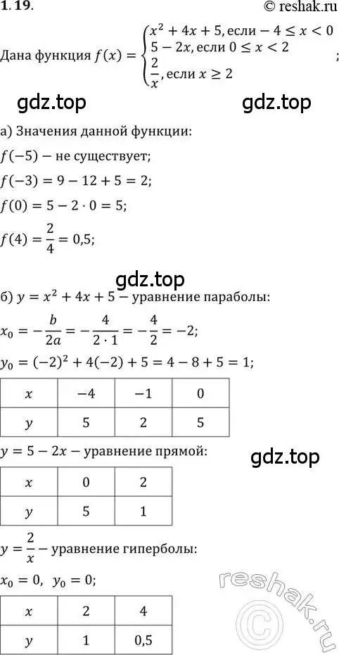 Решение 2. номер 1.19 (страница 7) гдз по алгебре 10-11 класс Мордкович, Семенов, задачник