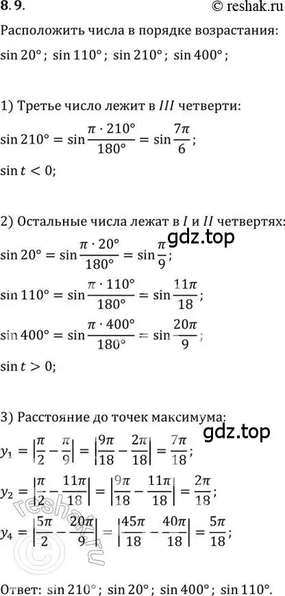 Решение 2. номер 8.9 (страница 24) гдз по алгебре 10-11 класс Мордкович, Семенов, задачник