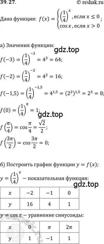 Решение 2. номер 39.27 (страница 156) гдз по алгебре 10-11 класс Мордкович, Семенов, задачник