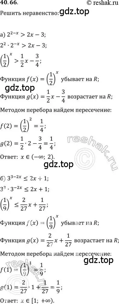 Решение 2. номер 40.66 (страница 168) гдз по алгебре 10-11 класс Мордкович, Семенов, задачник