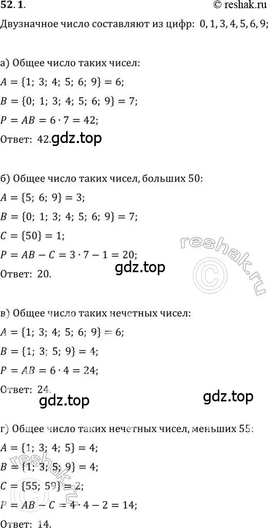 Решение 2. номер 52.1 (страница 207) гдз по алгебре 10-11 класс Мордкович, Семенов, задачник