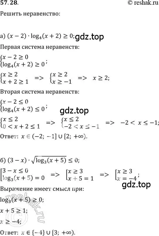 Решение 2. номер 57.28 (страница 226) гдз по алгебре 10-11 класс Мордкович, Семенов, задачник