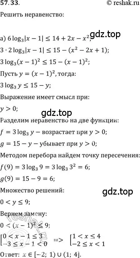 Решение 2. номер 57.33 (страница 226) гдз по алгебре 10-11 класс Мордкович, Семенов, задачник