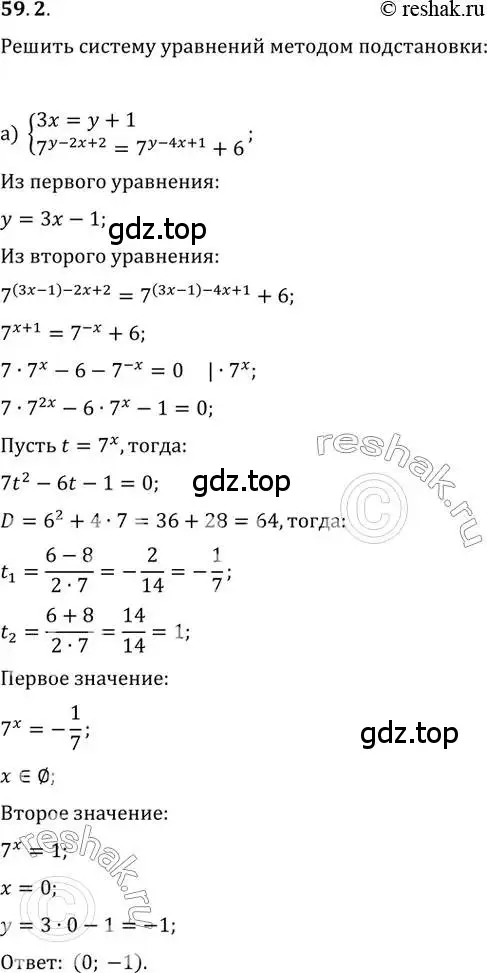 Решение 2. номер 59.2 (страница 229) гдз по алгебре 10-11 класс Мордкович, Семенов, задачник