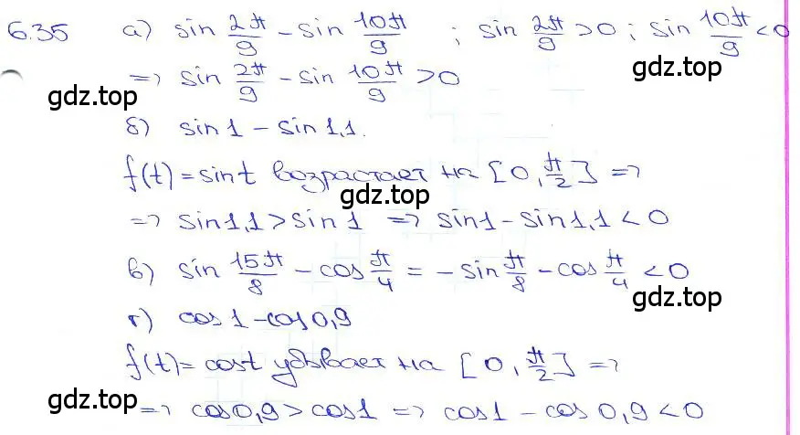 Решение 3. номер 6.35 (страница 20) гдз по алгебре 10-11 класс Мордкович, Семенов, задачник