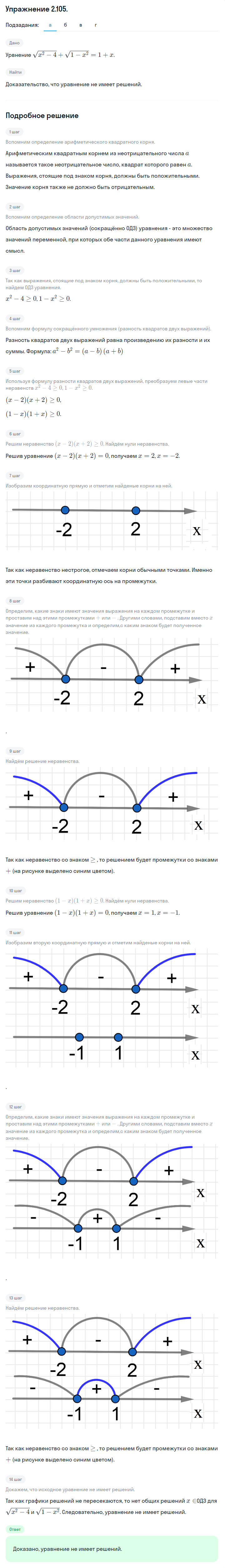 Решение номер 2.105 (страница 92) гдз по алгебре 10 класс Никольский, Потапов, учебник