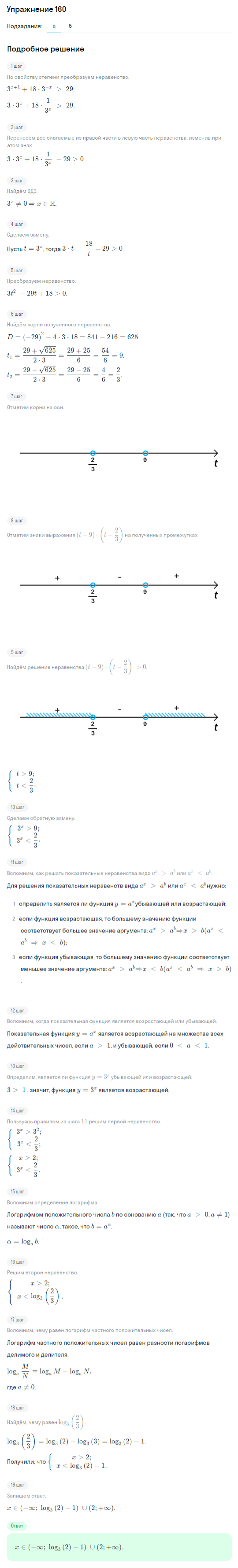 Решение номер 160 (страница 380) гдз по алгебре 10 класс Никольский, Потапов, учебник