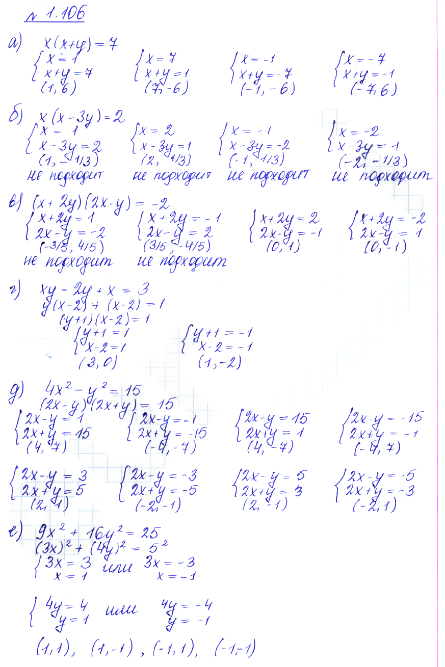 Решение 2. номер 1.106 (страница 44) гдз по алгебре 10 класс Никольский, Потапов, учебник