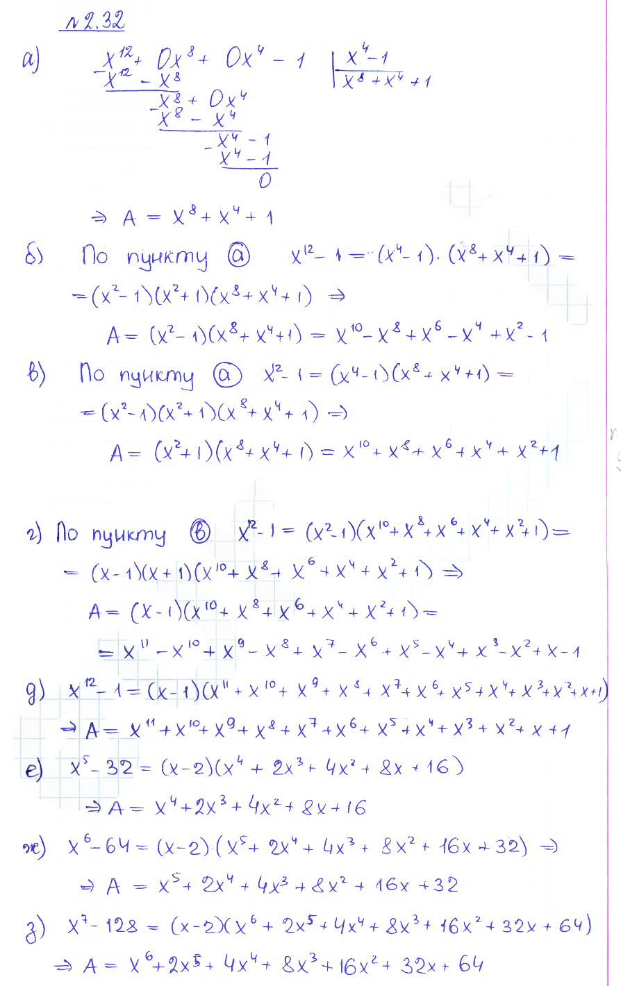 Решение 2. номер 2.32 (страница 57) гдз по алгебре 10 класс Никольский, Потапов, учебник