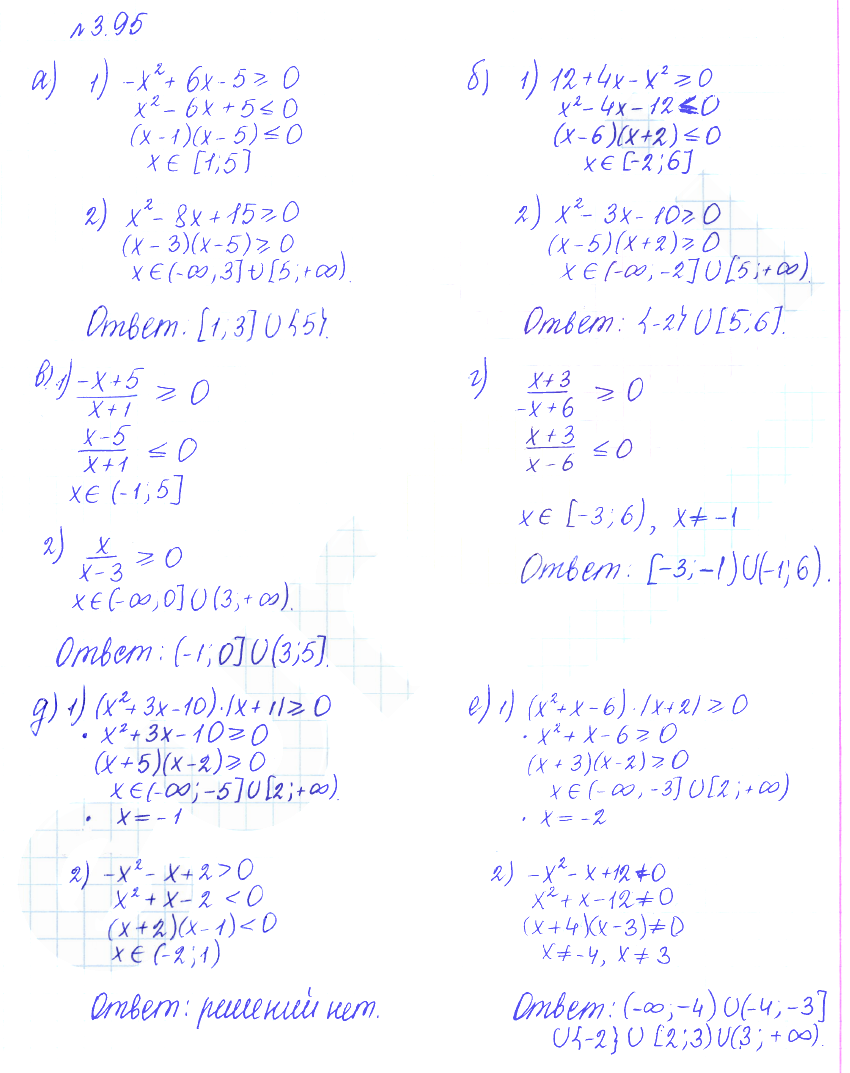 Решение 2. номер 3.95 (страница 119) гдз по алгебре 10 класс Никольский, Потапов, учебник