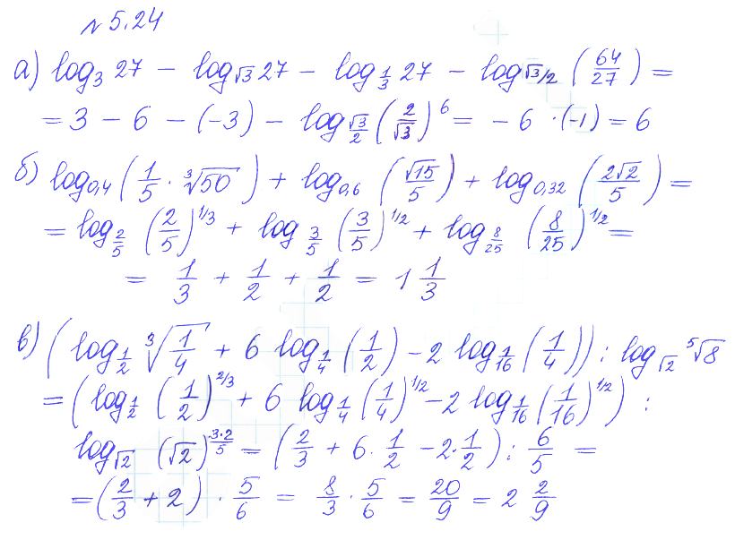 Решение 2. номер 5.24 (страница 154) гдз по алгебре 10 класс Никольский, Потапов, учебник