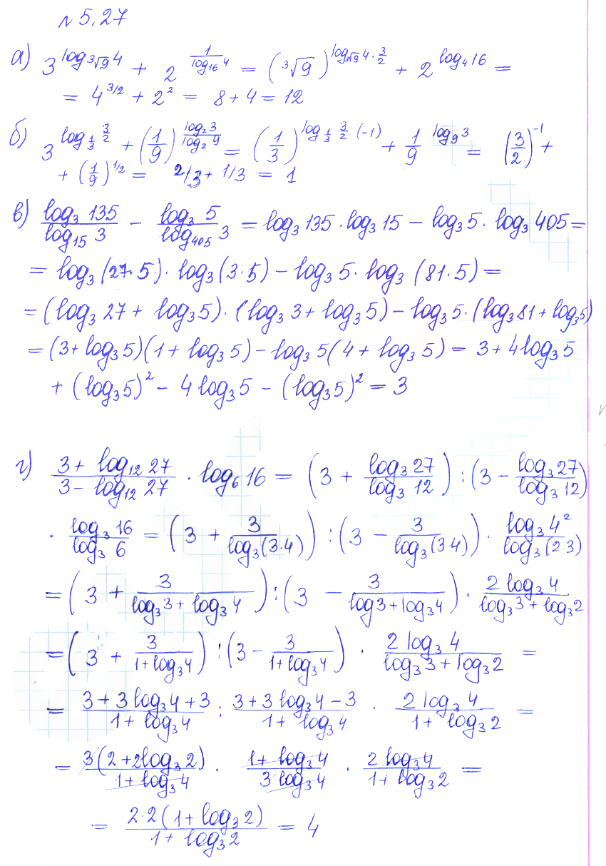 Решение 2. номер 5.27 (страница 154) гдз по алгебре 10 класс Никольский, Потапов, учебник