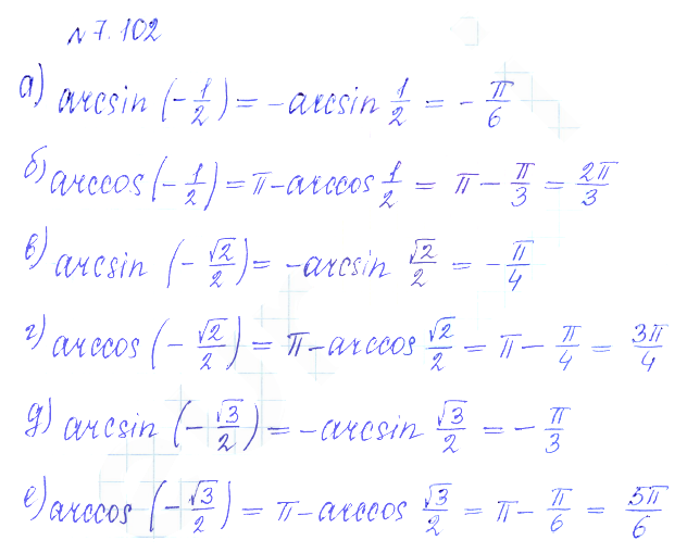 Решение 2. номер 7.102 (страница 233) гдз по алгебре 10 класс Никольский, Потапов, учебник