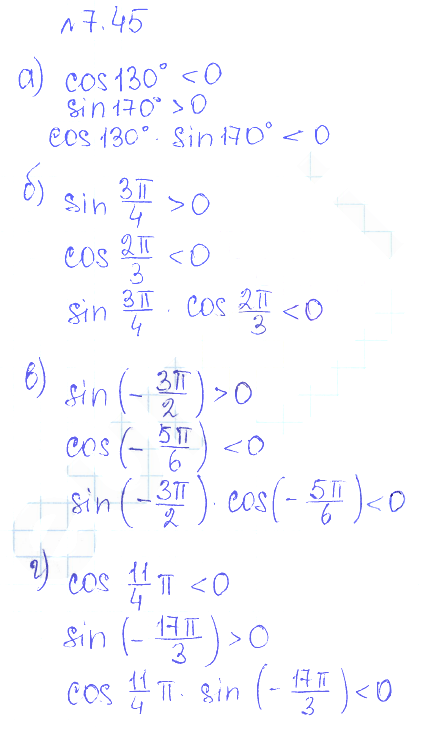Решение 2. номер 7.45 (страница 210) гдз по алгебре 10 класс Никольский, Потапов, учебник