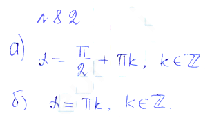 Решение 2. номер 8.2 (страница 238) гдз по алгебре 10 класс Никольский, Потапов, учебник