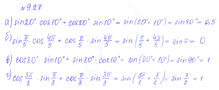 Решение 2. номер 9.27 (страница 265) гдз по алгебре 10 класс Никольский, Потапов, учебник