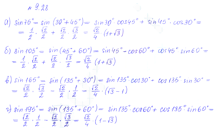 Решение 2. номер 9.28 (страница 265) гдз по алгебре 10 класс Никольский, Потапов, учебник