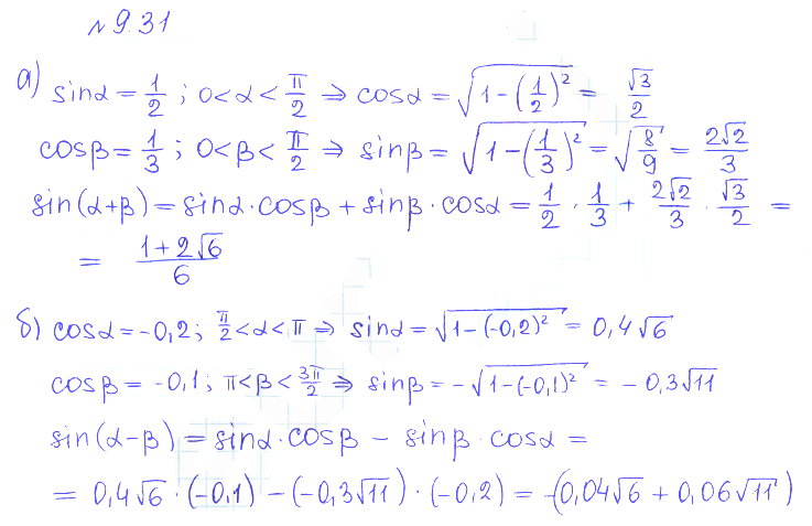 Решение 2. номер 9.31 (страница 266) гдз по алгебре 10 класс Никольский, Потапов, учебник