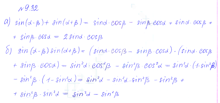 Решение 2. номер 9.32 (страница 266) гдз по алгебре 10 класс Никольский, Потапов, учебник