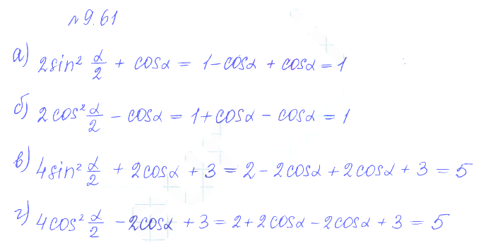 Решение 2. номер 9.61 (страница 272) гдз по алгебре 10 класс Никольский, Потапов, учебник