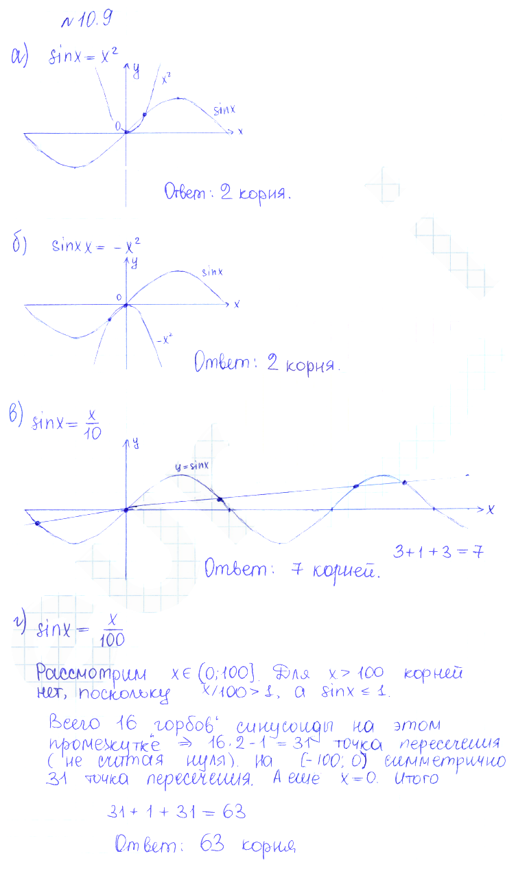 Решение 2. номер 10.9 (страница 285) гдз по алгебре 10 класс Никольский, Потапов, учебник