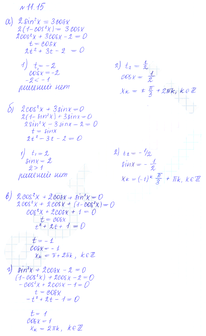Решение 2. номер 11.15 (страница 306) гдз по алгебре 10 класс Никольский, Потапов, учебник