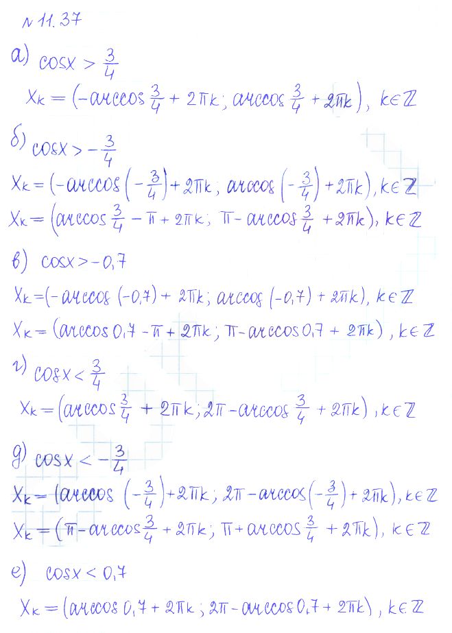 Решение 2. номер 11.37 (страница 315) гдз по алгебре 10 класс Никольский, Потапов, учебник