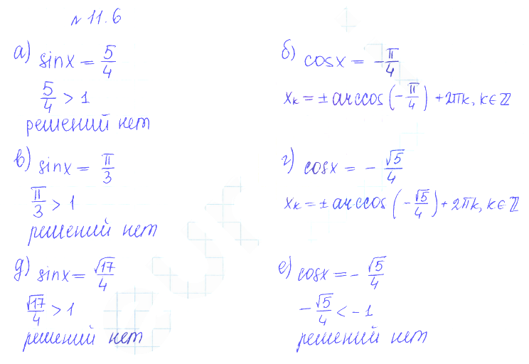 Решение 2. номер 11.6 (страница 299) гдз по алгебре 10 класс Никольский, Потапов, учебник