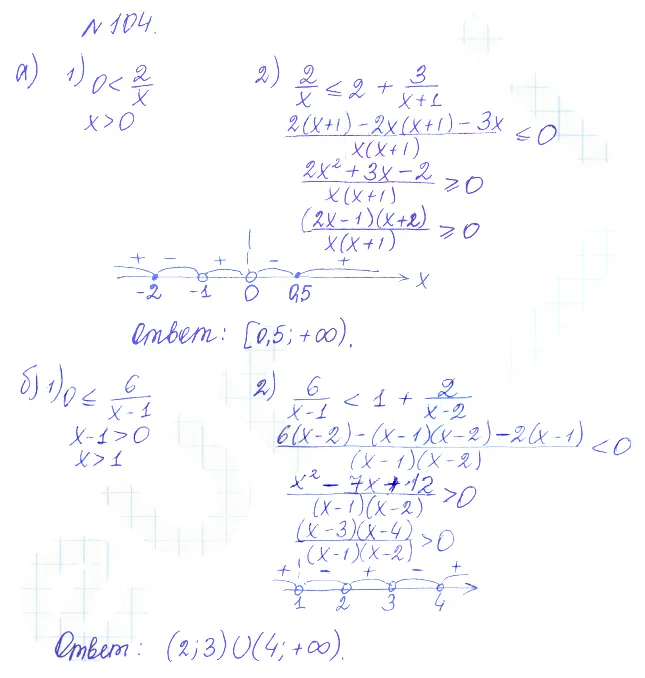 Решение 2. номер 104 (страница 374) гдз по алгебре 10 класс Никольский, Потапов, учебник