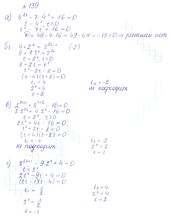 Решение 2. номер 139 (страница 379) гдз по алгебре 10 класс Никольский, Потапов, учебник